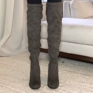 Suede over the knee high boots
